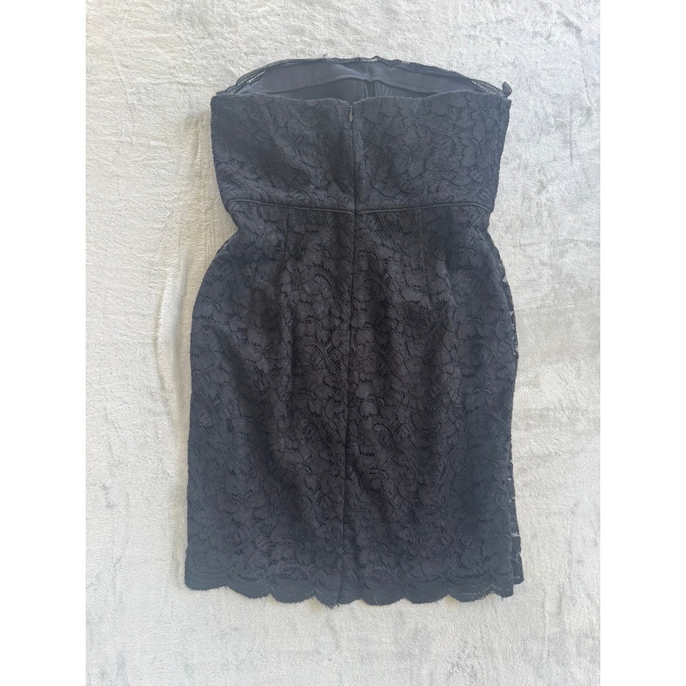 Diane von Furstenberg DVF Black Lace Strapless Sweetheart Cocktail Dress Size 8 - Picture 5 of 11